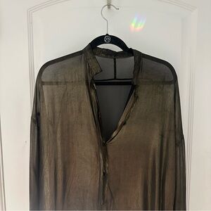 Haider Ackermann Sheer Metallic Shirt